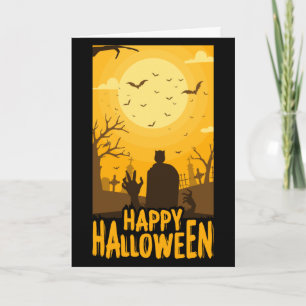Feliz Halloween cartão de cemitério