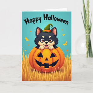 Feliz Halloween Cartão de Criatura Fofa