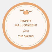 Feliz Halloween Da Família Adesivo de Presente