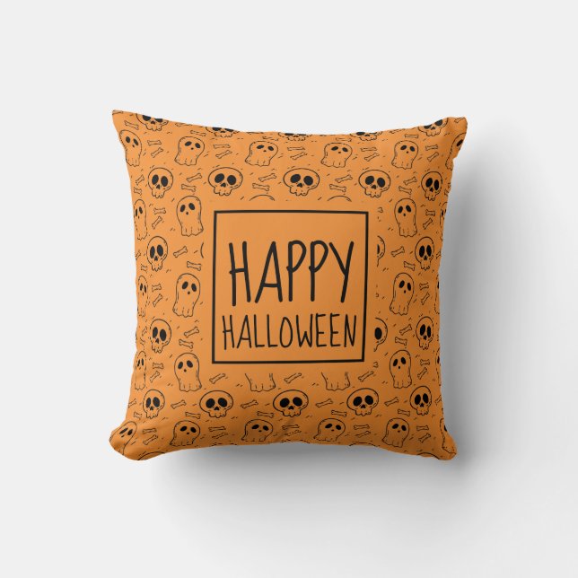 Feliz Halloween Ditzy Patterno | Almofadas Throw (Frente)