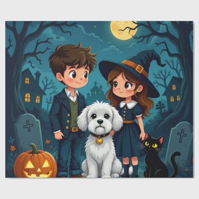 Feliz Halloween em Papel de Embrulho (Aberto)