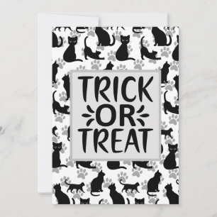 Feliz Halloween Gato Preto Cartão Personalizável