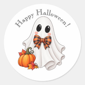 Feliz Halloween Menina Fofa Fantasma Adesivo