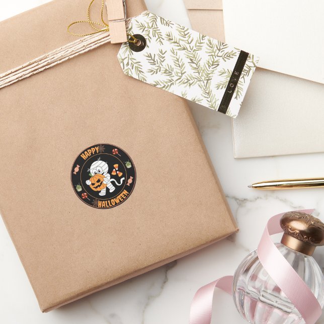 Feliz Halloween Mummy caminhando com adesivo de ab (Criador carregado)