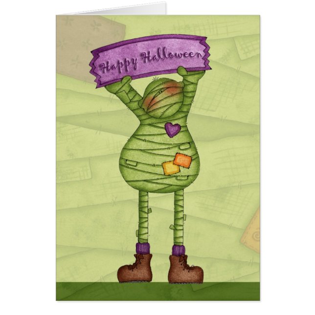 Feliz Halloween Mummy - Cartão Saudável (Frente)