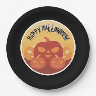 Feliz Halloween! Prato de Papel Abóboras