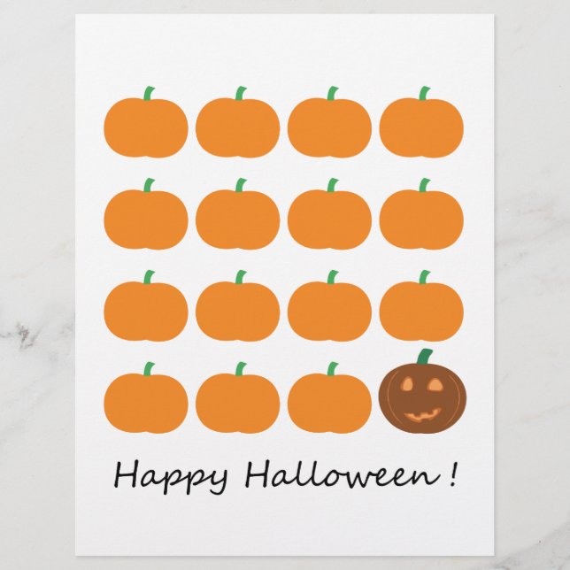 Feliz Halloween Pumpkin Patch Scrapbook Paper (Frente)