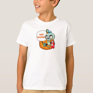 Feliz Halloween Sorrindo Skeleton T-Shirt