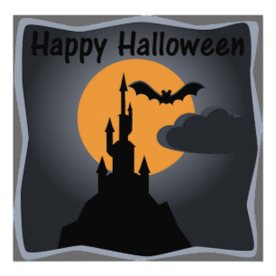 Feliz Halloween Spooky Castle Foto Impressão
