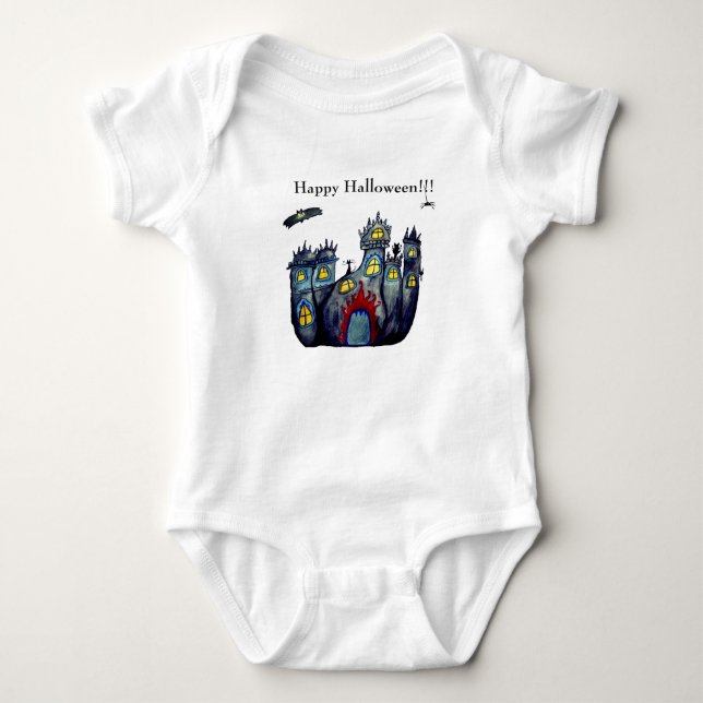 Feliz Halloween Spooky Castle T-shirt (Frente)