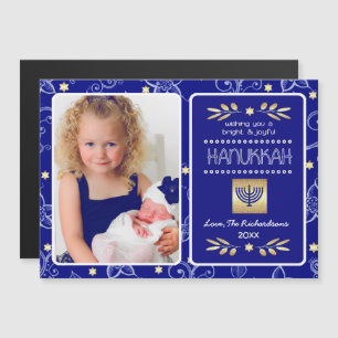 Feliz Hanukkah. Cartão Magnético de Fotografias Pe