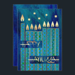 Feliz Hanukkah. Cartões de saudação personalizávei<br><div class="desc">Feliz Hanukkah! Menorah Candles e Star of David Design Personalizável Chanucá - Cartões de Saudação / Convites de Celebração Chanucá com texto personalizado. Cartões e presentes disponíveis na Categoria Feriados Judeus / Hanukkah da nossa loja.</div>