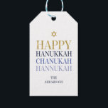 Feliz Hanukkah Chanukah Holiday Dando Etiquetas<br><div class="desc">O design de folha de ouro simulado por "faaux" é incorporado neste design. Personalize o texto personalizado acima. Você pode encontrar itens de coordenação adicionais na nossa coleção "Happy Hanukkah Chanukah".</div>