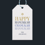 Feliz Hanukkah Chanukah Holiday Dando Etiquetas<br><div class="desc">O design de folha de ouro simulado por "faaux" é incorporado neste design. Personalize o texto personalizado acima. Você pode encontrar itens de coordenação adicionais na nossa coleção "Happy Hanukkah Chanukah".</div>