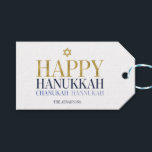 Feliz Hanukkah Chanukah Holiday Dando Etiquetas<br><div class="desc">O design de folha de ouro simulado por "faaux" é incorporado neste design. Personalize o texto personalizado acima. Você pode encontrar itens de coordenação adicionais na nossa coleção "Happy Hanukkah Chanukah".</div>