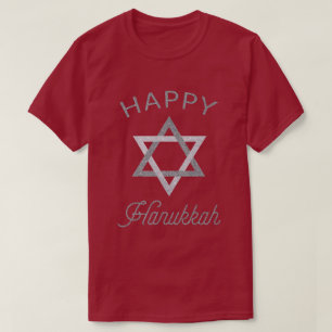 Feliz Hanukkah Star de David Glitter T-Shirt