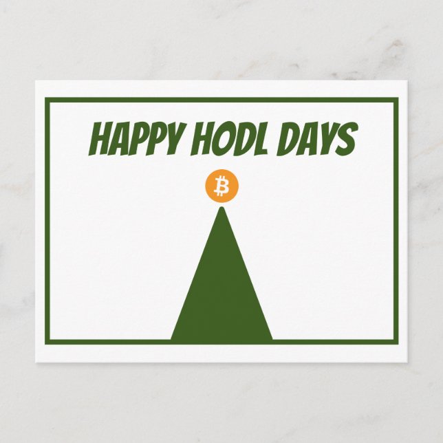 Feliz HODL Days Bitmoney Cartão de Natal (FLAT) (Frente)