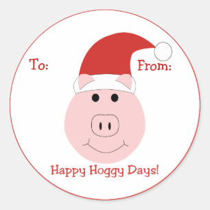 Feliz Hoggays Days etiqueta de presente de Natal