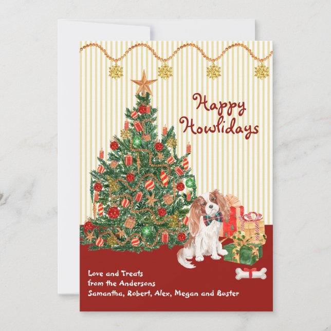 Feliz Holidays Cavalier King Charles Spaniel Tree (Frente)