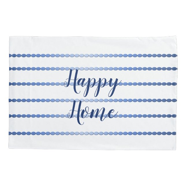 Feliz Home Blue Strike White Pillowcase (Verso)