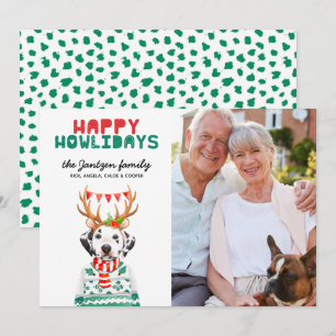 Feliz Howlidays Cachorro Cartões de foto de Natal