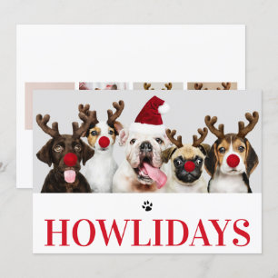 Feliz Howlidays Cachorro Natal 5 Cartão com fotos