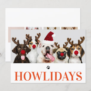 Feliz Howlidays Cachorro Natal 5 Cartão com fotos