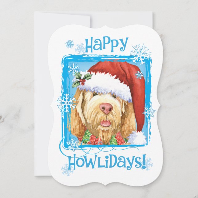 Feliz Howlidays Spinone Italiano Cartão de Férias (Frente)