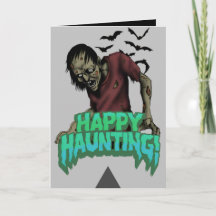 Feliz Hunting Zombie Halloween Cartão Spooky