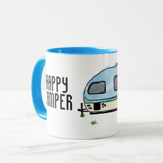 Feliz ideia de presente de acampamento de caneca p (Frente Esquerda)