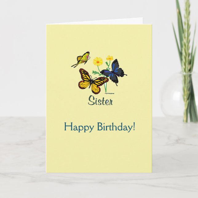 Feliz Irmã de Aniversário - Cartão BTFL (Frente)