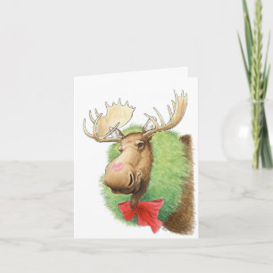 Feliz Kissmoose! Cartão de Natal Moose