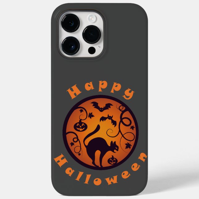 Feliz lanterna do Halloween aranhas e morcegos neg (Verso)