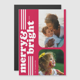 Feliz magnética e Cartão com fotos magenta retrógr