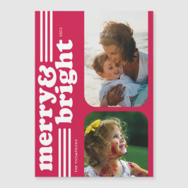 Feliz magnética e Cartão com fotos magenta retrógr