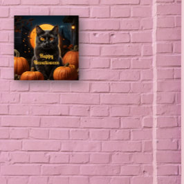Feliz Meowloween Cat Themed Poster
