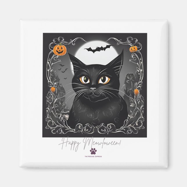 Feliz Meowloween! Íman (Frente)