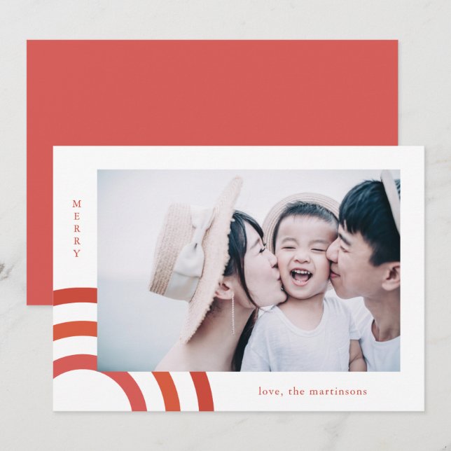 Feliz moderna com Foto Geográfica Rosa (Frente/Verso)