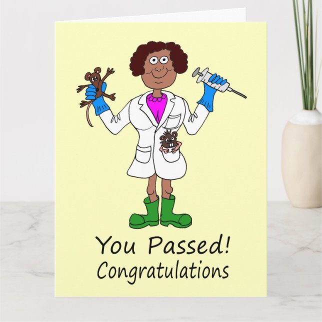 Feliz Mulher Acabou De Passar Cartão De Exame Médi (Frente)