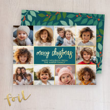 Feliz Natal - 10 Foto - Dourado Script Moderno