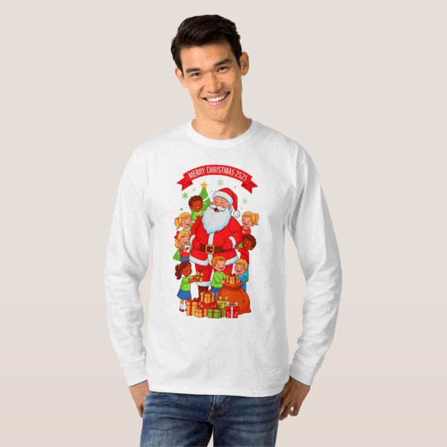 FELIZ NATAL 2525 CAMISA BÁSICA DE MANGA LONGA (Frente Completa)