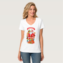 FELIZ NATAL 2525 CAMISA FEMININA BÁSICA DE GOLA V