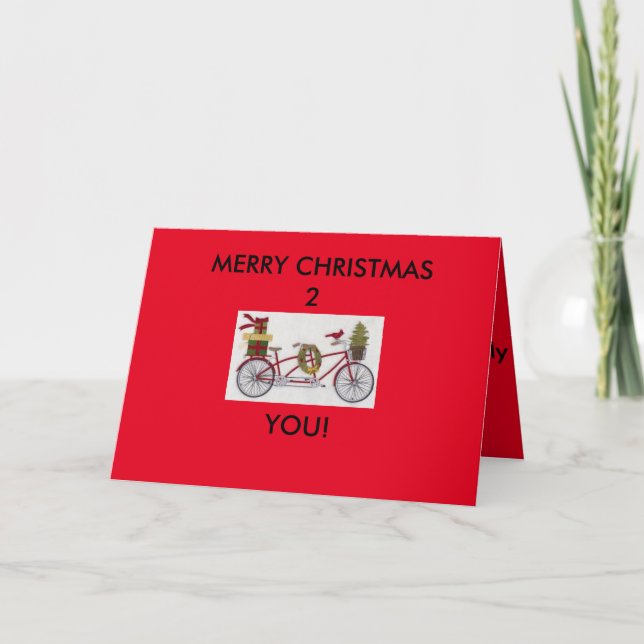 Feliz Natal 2 seu cartão de natal de bicicleta (Frente)