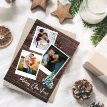 Feliz Natal 3 Cartão Instantâneo de Foto