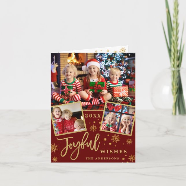 Feliz Natal 3 Cartões de natal da FOTO (Frente)