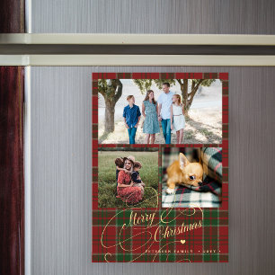 Feliz Natal 3 foto da família cartão magnético xad