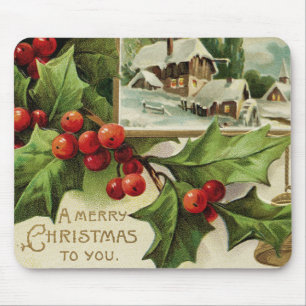 Feliz Natal a você azevinho Mousepad