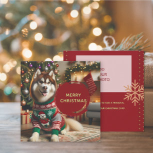 Feliz Natal Acrescentar Até 2 Fotografias Cartão D
