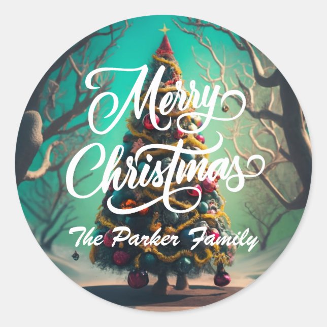 Feliz Natal - Adesivos redondos personalizados (Frente)