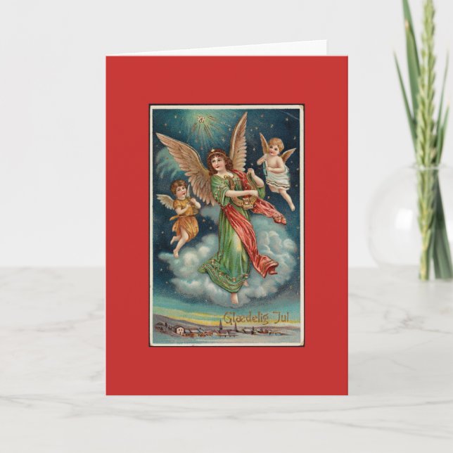 FELIZ NATAL ANJO DE NATAL Cartão em Branco (Frente)